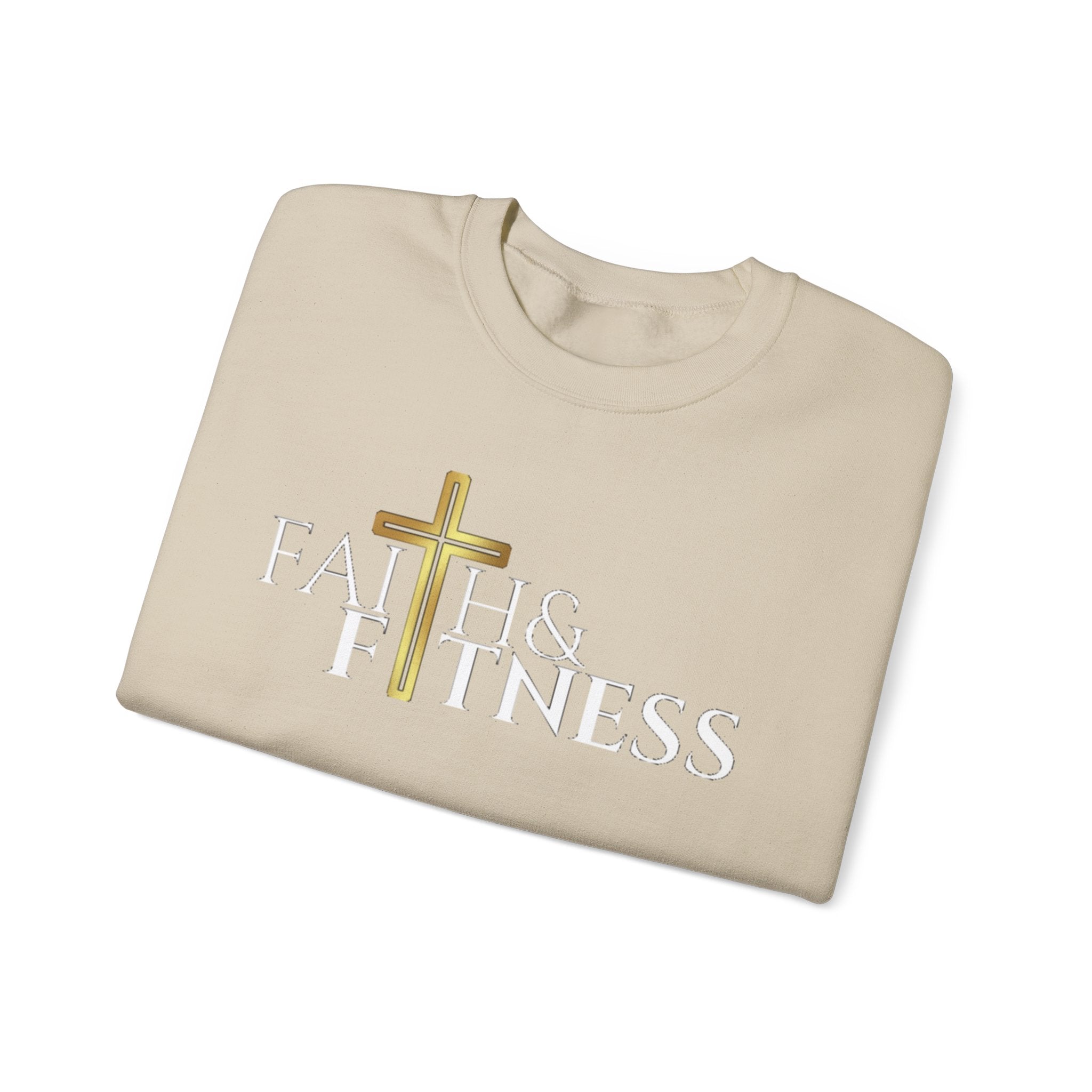 Faith & Kindness Crewneck Sweatshirt — Gold Cross Christian Pullover