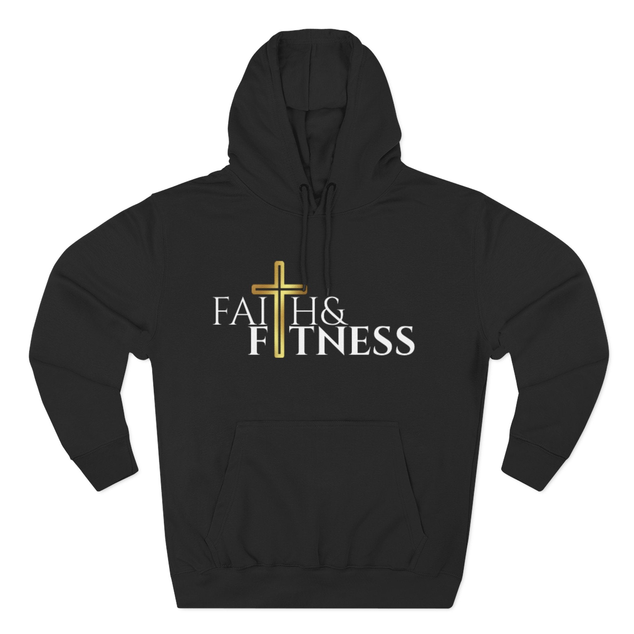 Gold Cross Hoodie — Minimal Christian Faith Pullover