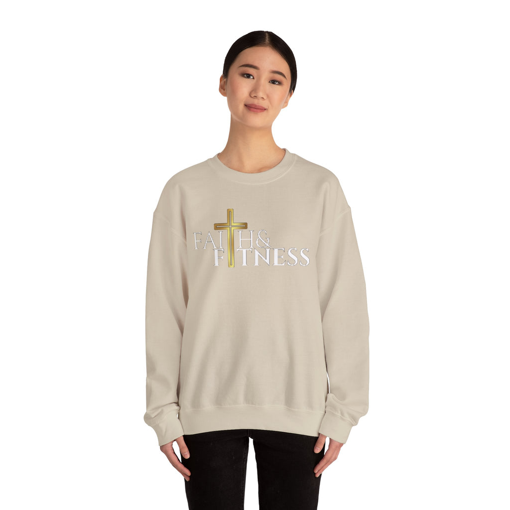 Faith & Kindness Crewneck Sweatshirt — Gold Cross Christian Pullover