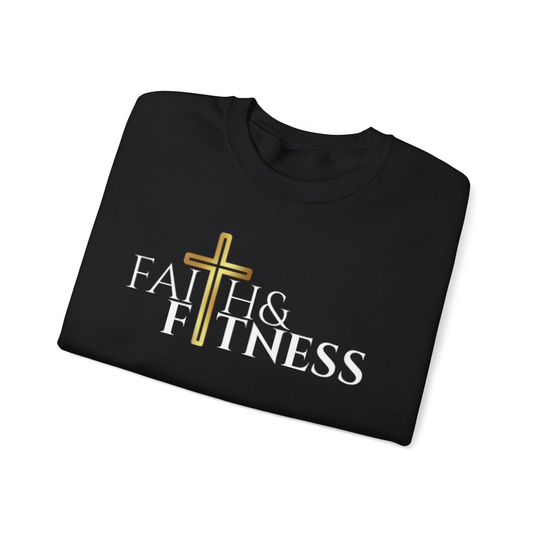 Faith & Kindness Crewneck Sweatshirt — Gold Cross Christian Pullover