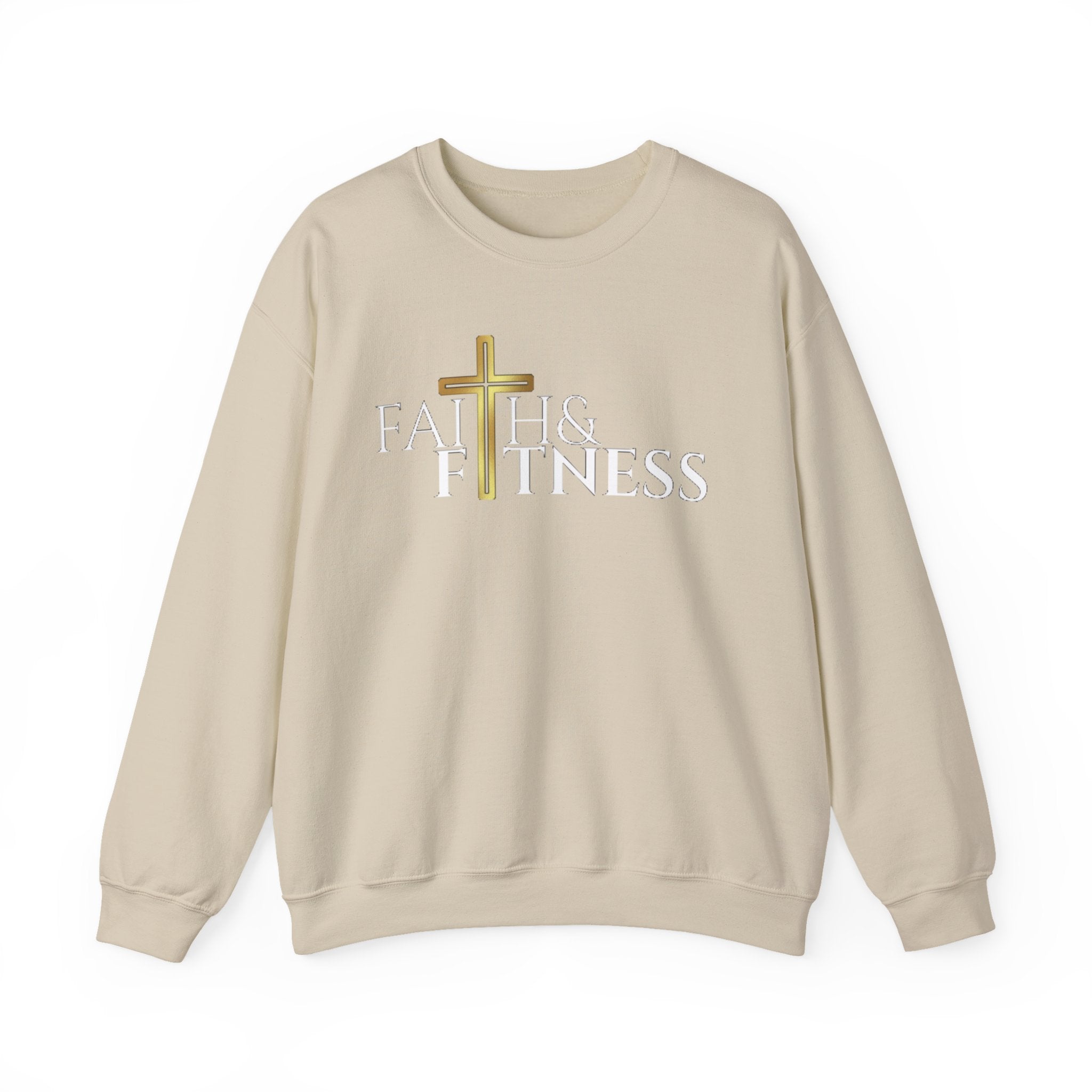 Faith & Kindness Crewneck Sweatshirt — Gold Cross Christian Pullover