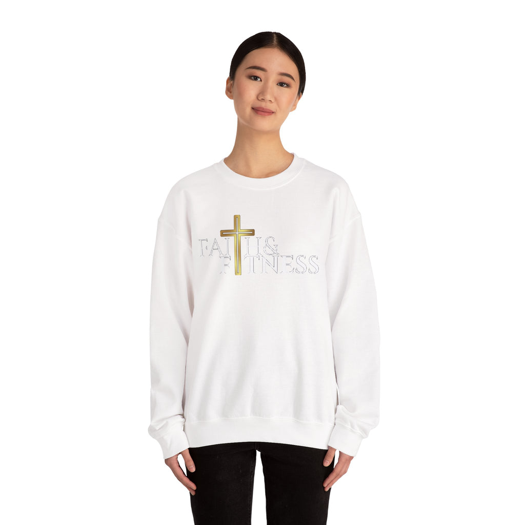 Faith & Kindness Crewneck Sweatshirt — Gold Cross Christian Pullover