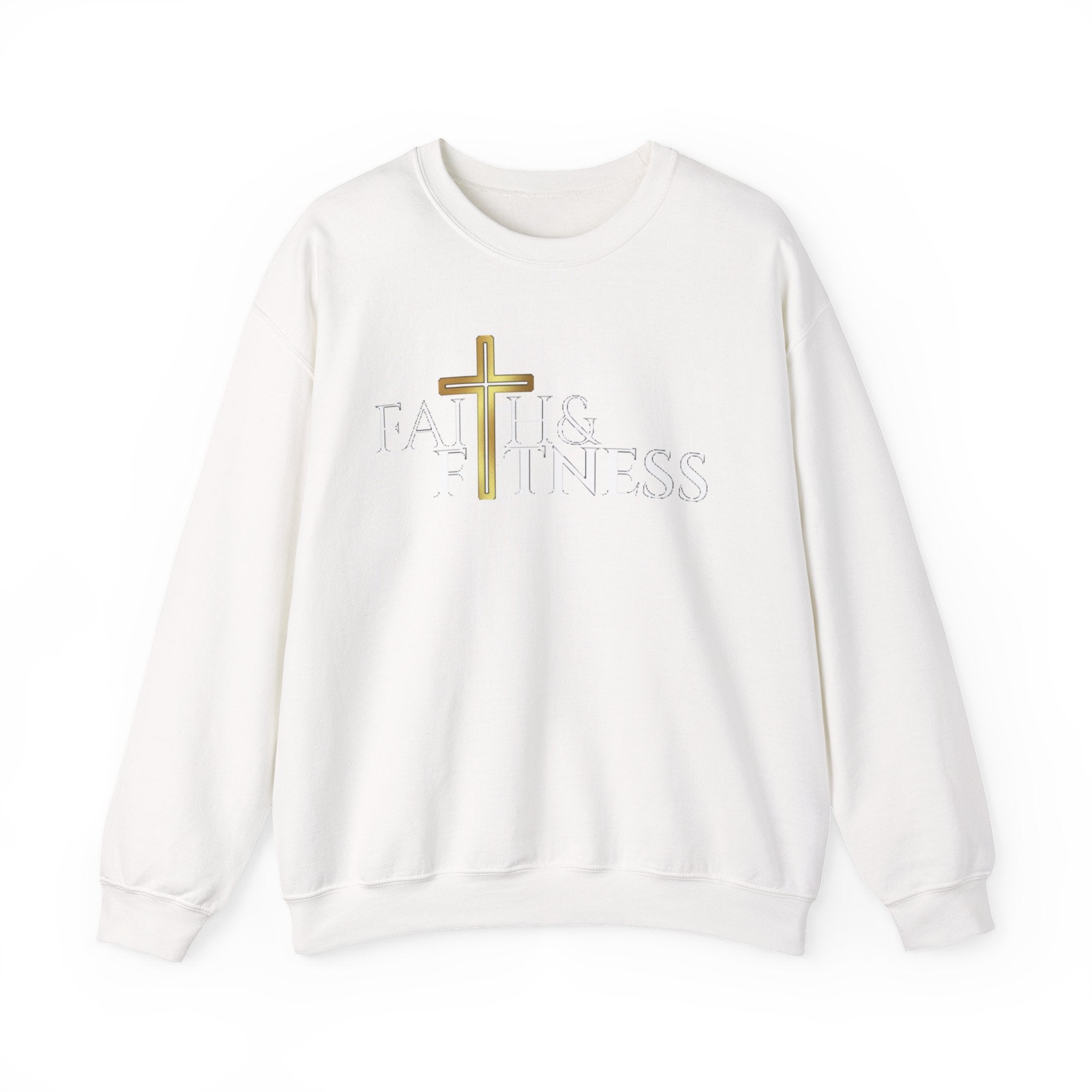 Faith & Kindness Crewneck Sweatshirt — Gold Cross Christian Pullover