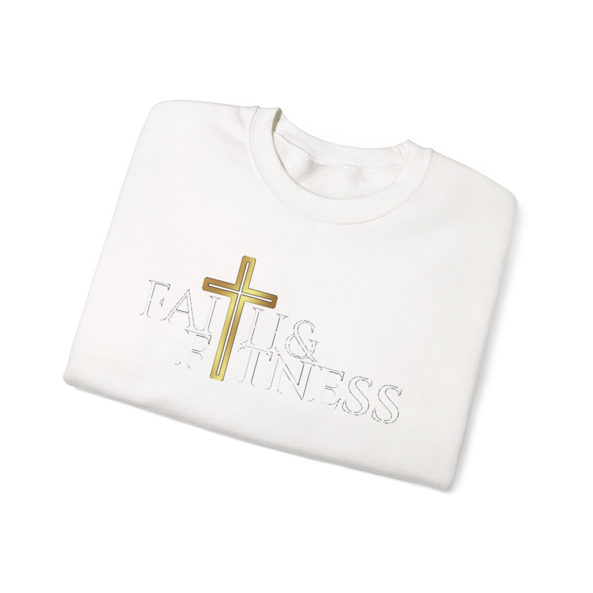 Faith & Kindness Crewneck Sweatshirt — Gold Cross Christian Pullover