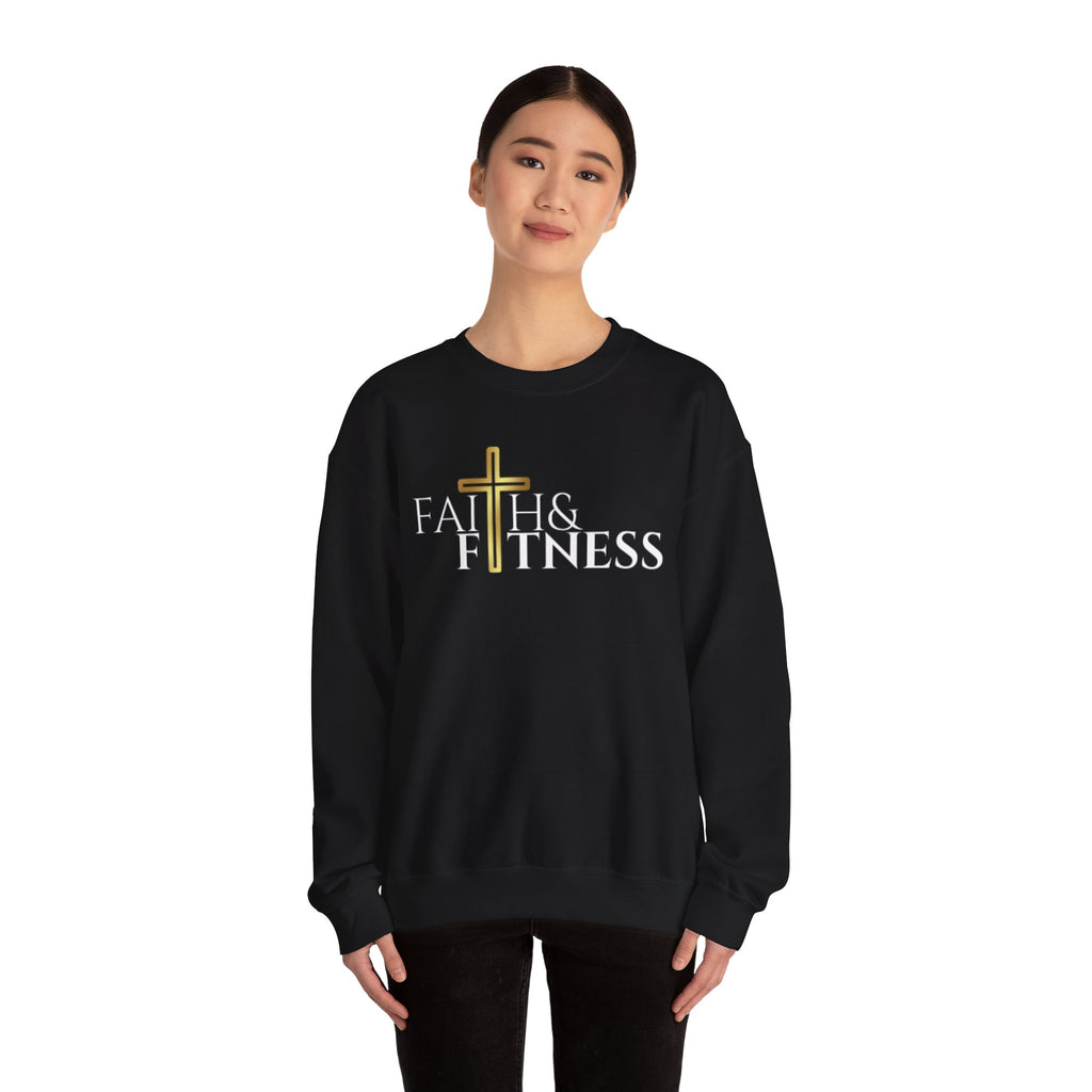 Faith & Kindness Crewneck Sweatshirt — Gold Cross Christian Pullover