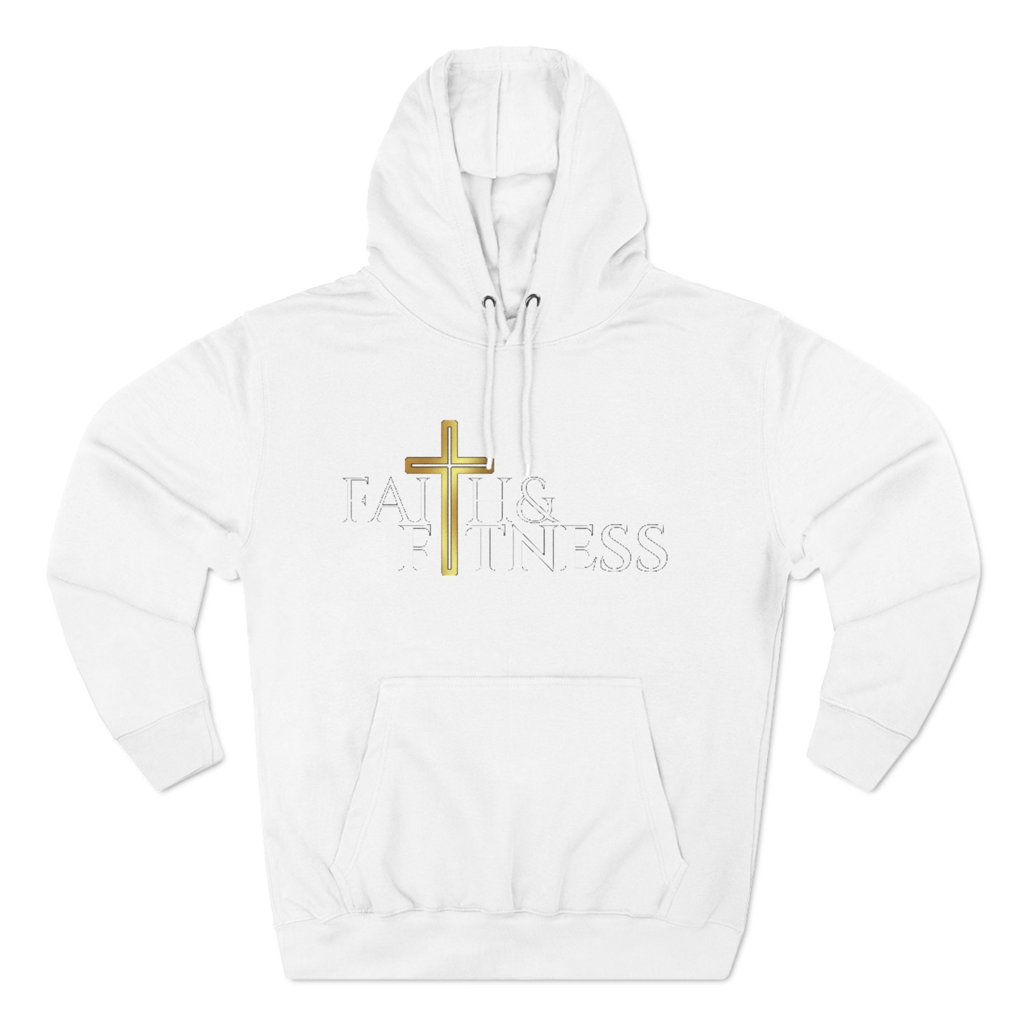 Gold Cross Hoodie — Minimal Christian Faith Pullover